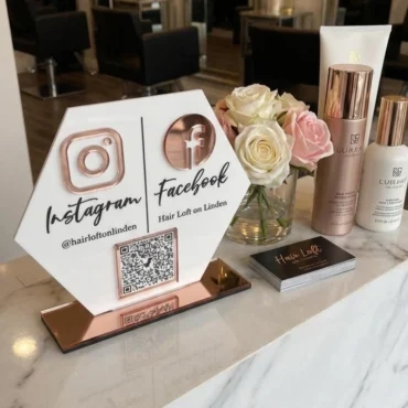 Hexagonal Acrylic QR Stand